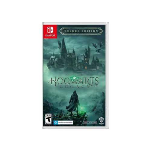 A Deluxe Edition of Nintendo Switch's popular action-packed, role-playing game, Hogwarts Legacy, relating to Harry Potter storyline.
